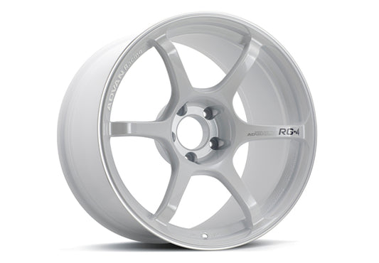 Advan RG-4 18x11 +15 5-114.3 Racing White Metallic & Ring Wheel