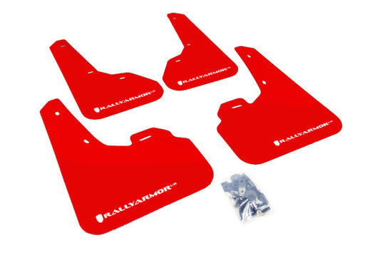 Rally Armor UR Red Mud Flap w/ White Logo Mazda Mazdaspeed3 2010-2013 | MF17-UR-RD/WH