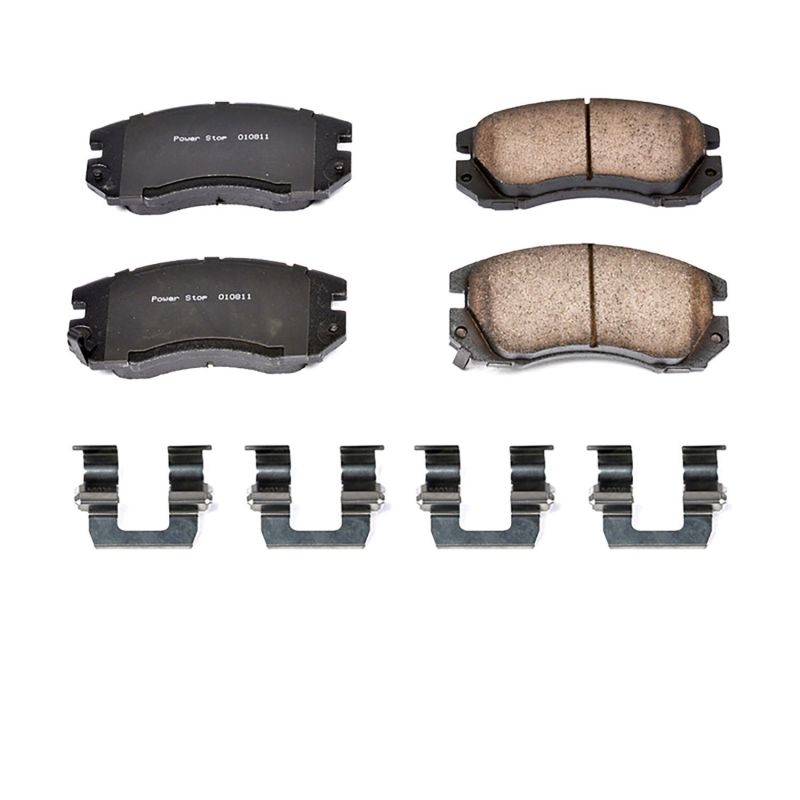 Power Stop 91-94 Subaru Legacy Front Z17 Evolution Ceramic Brake Pads w/Hardware | 17-563