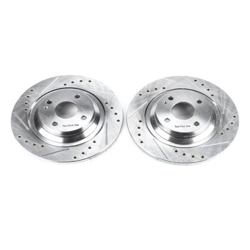 Power Stop Rear Evolution Drilled & Slotted Rotors Pair Mazda Miata 2001-2005 | JBR951XPR