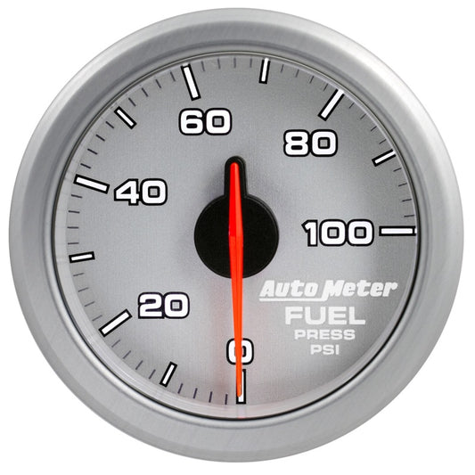 Autometer Airdrive 2-1/6in Fuel Pressure Gauge 0-100 PSI Silver Universal | 9171-UL