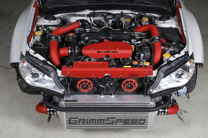 GrimmSpeed Front Mount Intercooler Kit Raw Core / Red Pipe 2008-2014 Subaru WRX | 090229