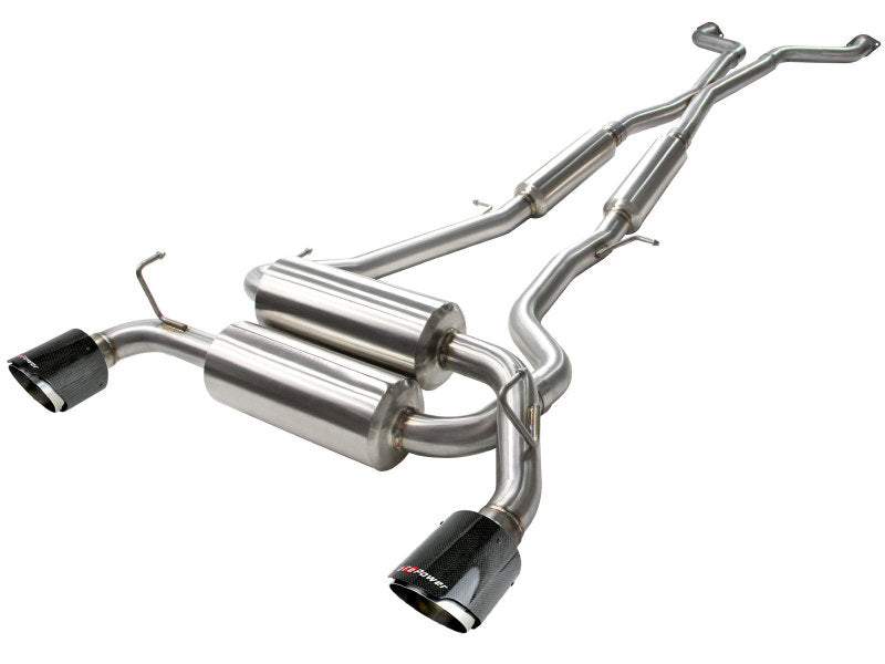 aFe Takeda 2-1/2in 304SS Cat-Back Exhaust w/ Carbon Fiber Tips Infiniti G37 2008-2013 / Q60 V6-3.7 2014-2015 | 49-36103-C