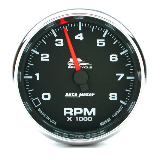 Autometer Pro-Cycle Gauge Tachometer 2 5/8in 8K Rpm 2&4 Cylinder Black Universal | 19306