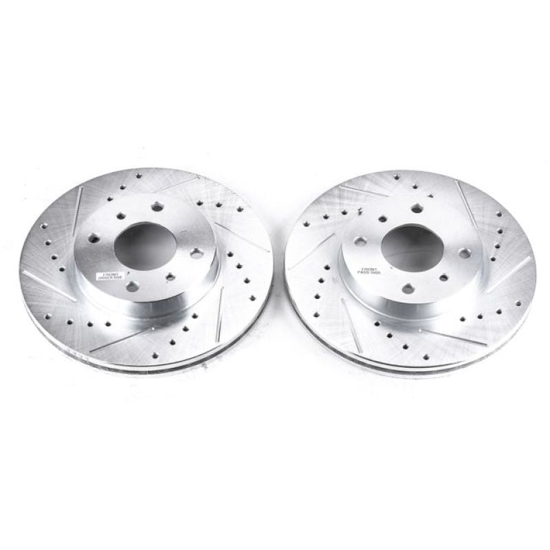 Power Stop Front Evolution Drilled & Slotted Rotors Infiniti G20 1999-2002 / Nissan Altima 1993-2001 / Sentra 2000-2006 | JBR557XPR