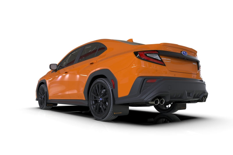 Rally Armor 22-23 WRX Black UR Mud Flap w/ Orange Logo | MF92-UR-BLK/OR