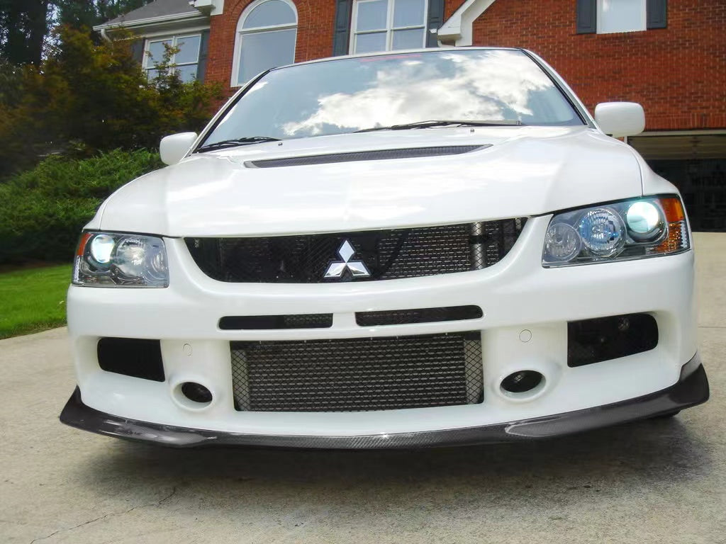 JDMuscle Tanso Carbon Fiber RA Style Front Lip for 2005-2007 Mitsubishi Evolution 9