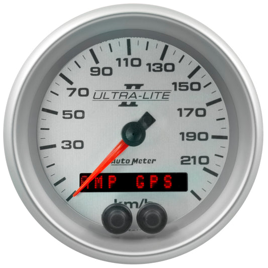 Autometer Ultra-Lite II 3-3/8in. 225KM/H GPS Speedometer Gauge Universal | 4980-M