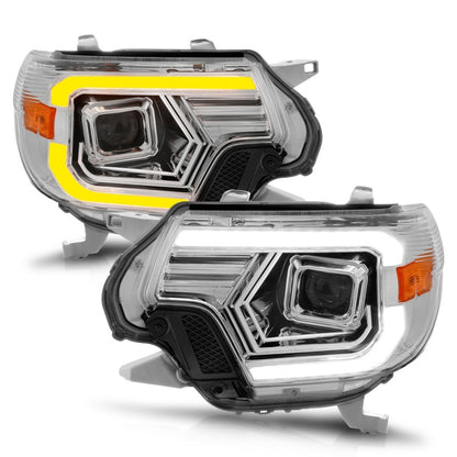 ANZO Projector Headlights w/ Light Bar Switchback Chrome Housing Toyota Tacoma 2012-2015 | 111557