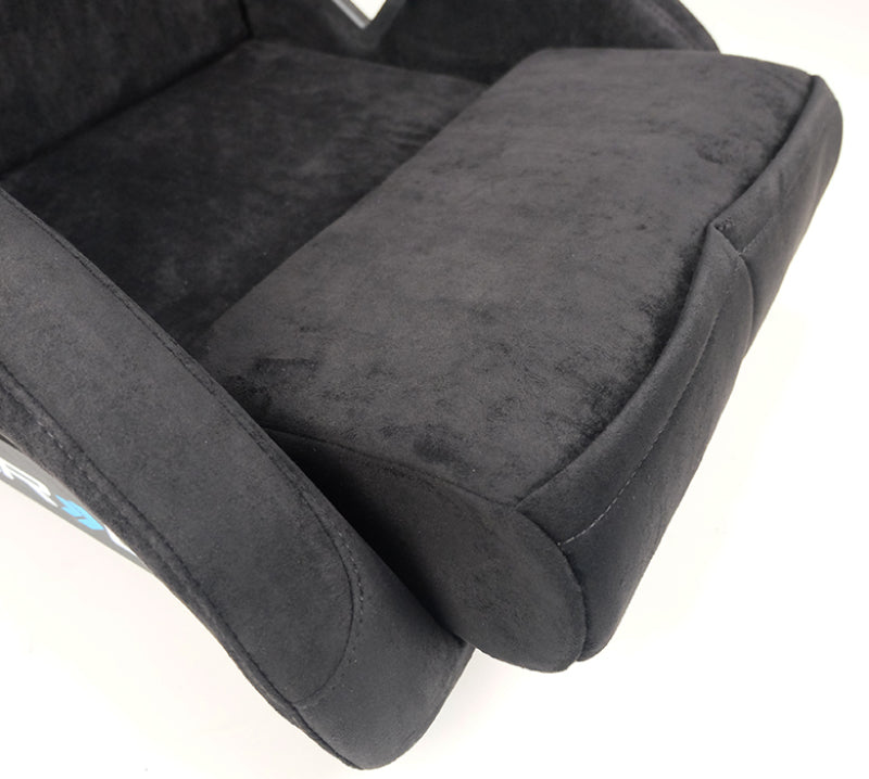 NRG FRP Bucket Seat ULTRA Edition - Large | Black Alcantara/Gold Glitter Back