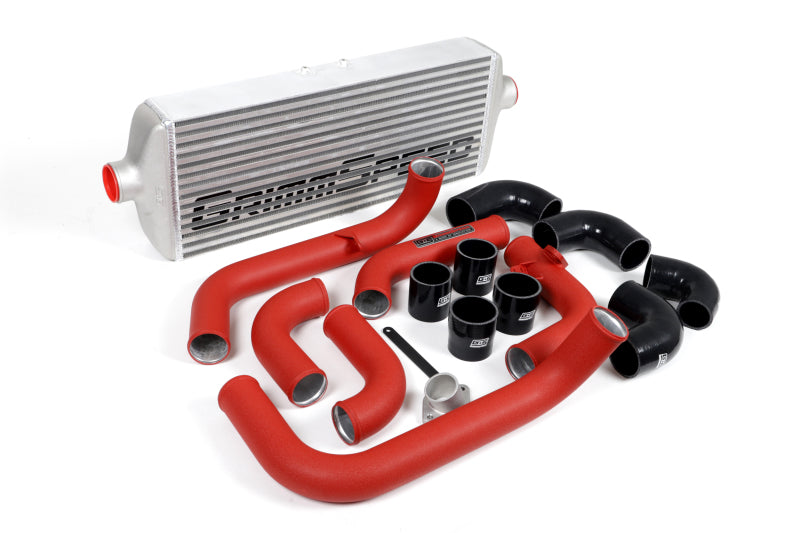 GrimmSpeed Front Mount Intercooler Kit Raw Core / Red Pipe 2008-2014 Subaru WRX | 090229