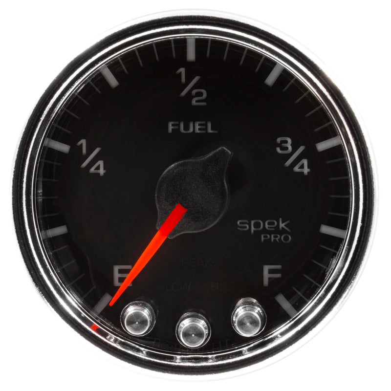 Autometer Spek-Pro Gauge Fuel Level 2 1/16in 0-270 Programmable Black / Chrm Universal | P31231