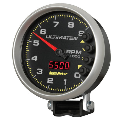 Autometer 5 inch Ultimate III Playback Tachometer 9000 RPM Black Universal | 6887