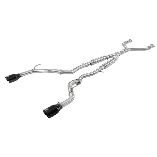 aFe POWER Takeda 2.5in 304 SS CB Exhaust w/ Black Tips 17-21 Infiniti Q60 V6-3.0L | tt | 49-36134NM-B