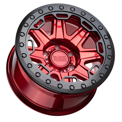 Black Rhino Rift Beadlock 17x8.5 5x114.3 ET-38 CB 71.6 Candy Red w/Black Ring & Black Bolts Wheel