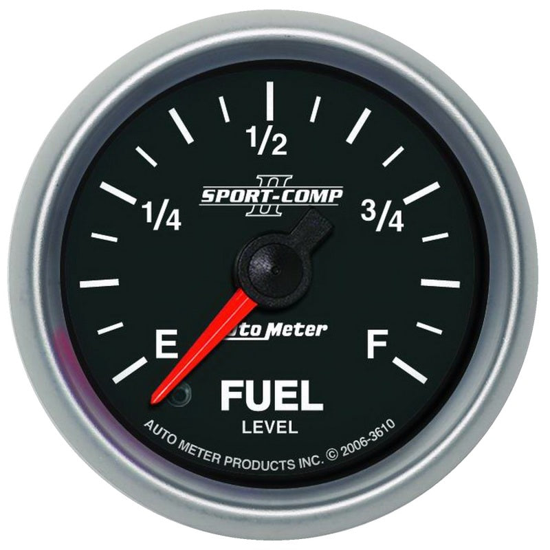 Autometer Sport-Comp II 52mm 0-280 ohms Programmable Electronic Fuel Level Gauge Universal | 3610