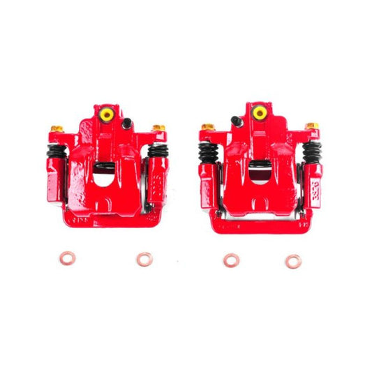 Power Stop Rear Red Calipers w/ Brackets Pair Honda Odyssey 2002-2004 | S2676