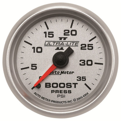 Autometer UL II Boost Gauge 2-1/16in Mechanical Pressure Ultra-Lite Gauge 35PSI Universal | 4904