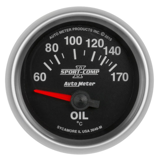 Autometer Sport-Comp II Gauge Oil Temp 2 1/16in 60-170f Electric Universal | 3648-M