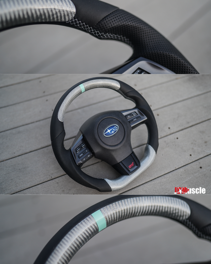JDMuscle Carbon Fiber Racer Spec Steering Wheel for 2015+ WRX/STI