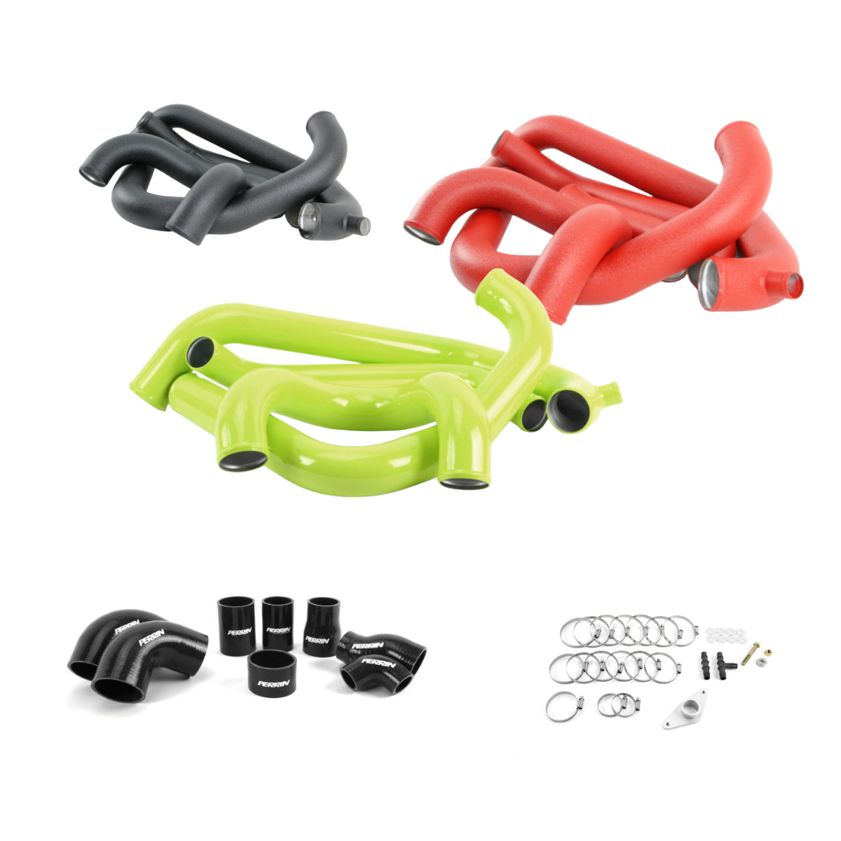 Neon Intercolour Perrin Performance Front Mount Intercooler Piping Kit Red/Black/Neon Y ...
