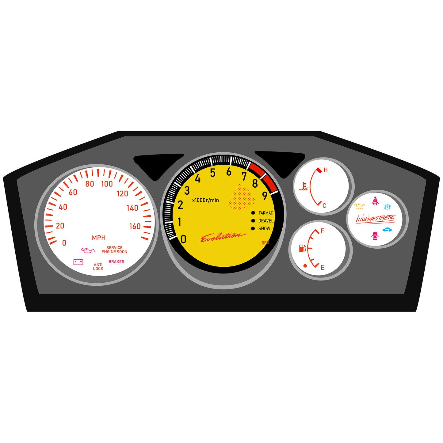 Illumaesthetic's Mitsubishi Lancer Evolution 7/8/9 - Gauge Faces | CT9A