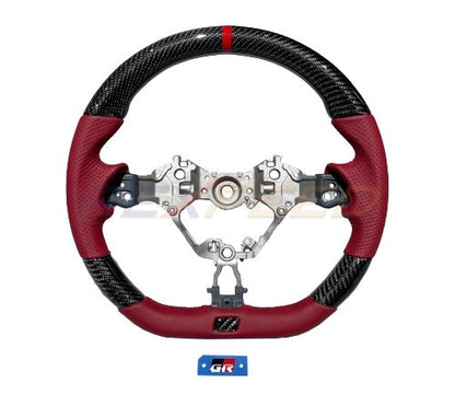 Rexpeed 2022+ GR86 / BRZ Carbon Fiber RED Leather Steering Wheel (Gloss) | FR79R