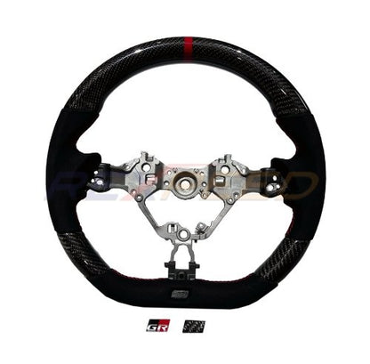 Rexpeed 2022+ GR86 / BRZ Carbon Fiber BLACK Suede Steering Wheel (Gloss) | FR80