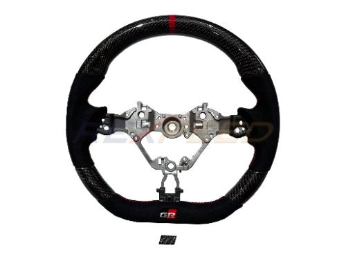 Rexpeed 2022+ GR86 / BRZ Carbon Fiber BLACK Suede Steering Wheel (Gloss) | FR80