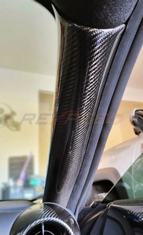 Rexpeed 2022+ GR86 / BRZ Carbon Fiber Interior A-Pillar Covers | FR94