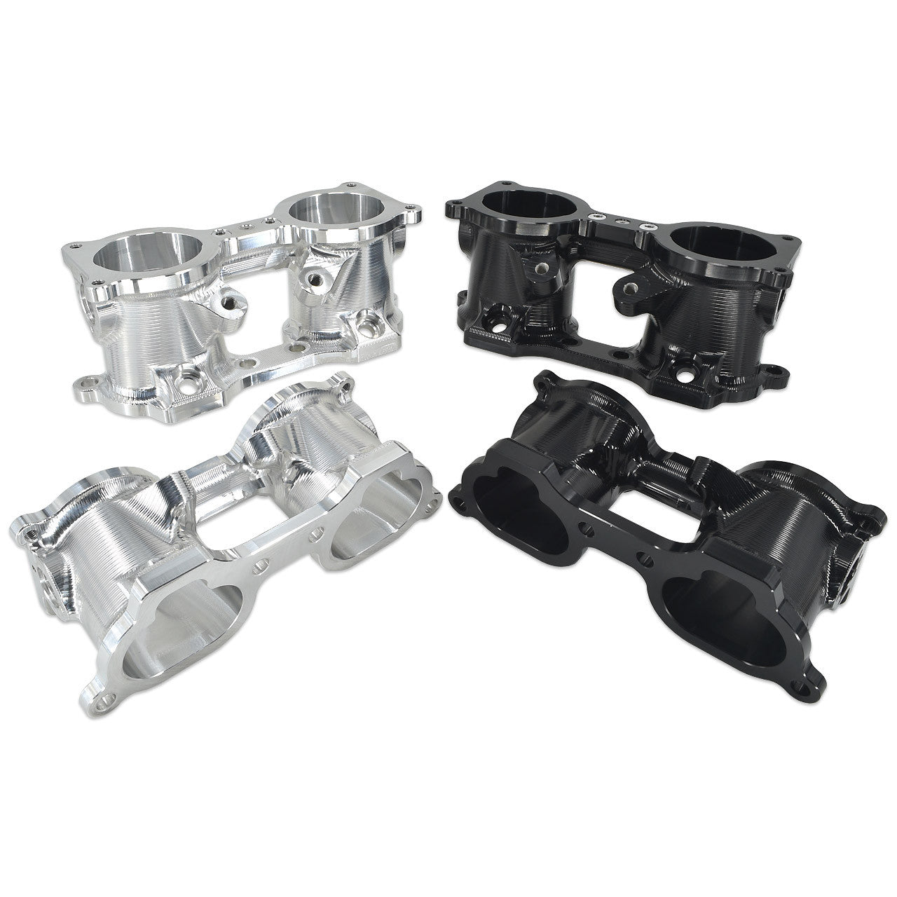 IAG Performance 06-14 WRX / 07-21 STI / 07-12 LGT / 09-13 FXT V3 Black Top Feed TGV Housings with Butterfly Pass Thru | IAG-AFD-3050BK