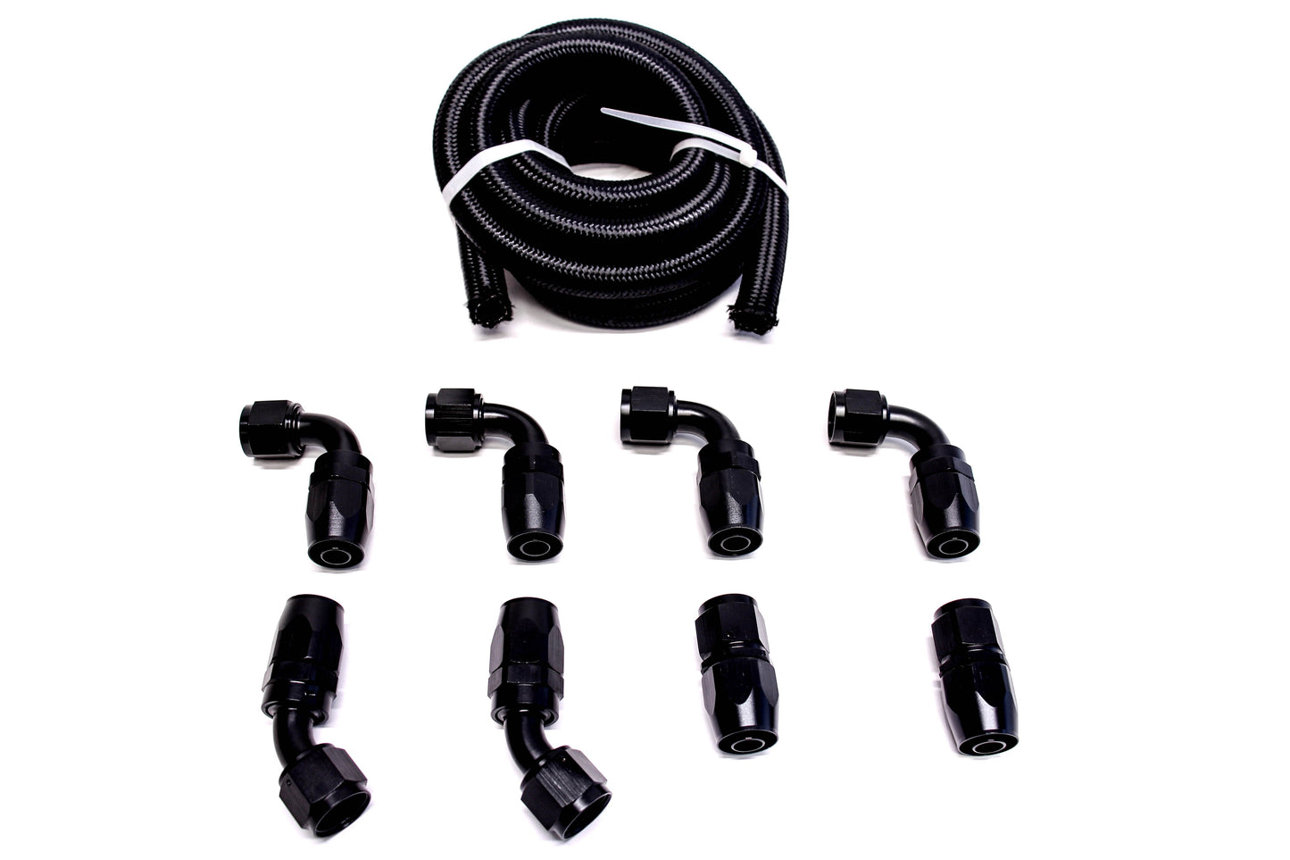 PLM Catch Can Hose & Fitting Kit -10AN 8 Fittings 10' Hose Universal | PLM-CC-HOSE-FITTING
