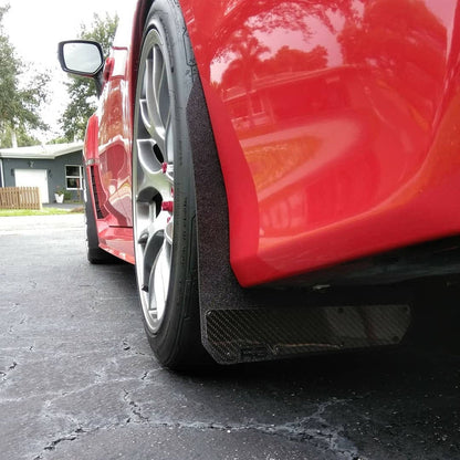 Rek Gen 2015+ WRX/STI Performance Rally Mud Flaps Carbon Edition (W/Black Logo) | CF1001