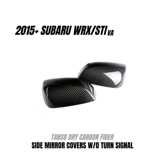 JDMuscle Tanso Carbon Fiber Side Mirror Covers w/o Turn Signal - 15-21 Subaru WRX/STI
