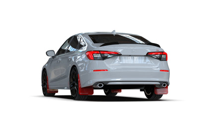 Rally Armor 2022 Honda Civic | Incl. Si/Sport/Touring UR Red Mud Flap w/ White Logo | MF90-UR-RD/WH