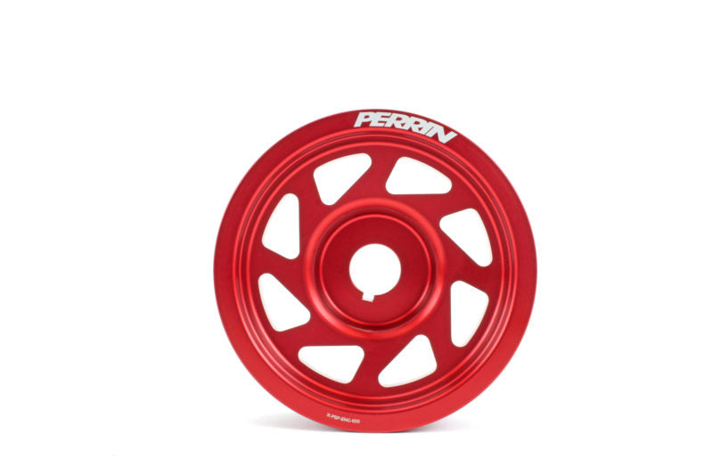 Perrin 02-14 WRX / 04-21 STI / 05-09 Legacy / 04-13 Forester Lightened Crank Pulley Red | PSP-ENG-100RD