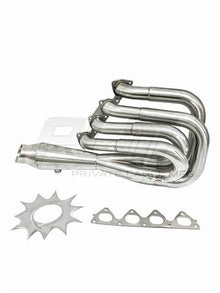 PLM Power Driven B-Series Hood Exit Race Header with 4-1 Megaphone B18 B20 | PLM-HB-HOOD-HEADER-SHIELD