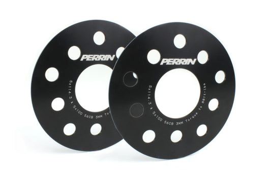 Perrin 15-22 WRX/ 05-21 STI/ 15-22 Outback/ 15-22 Legacy/ 19-22 Forester 3mm Wheel Spacers Black | PSP-WHL-103BK