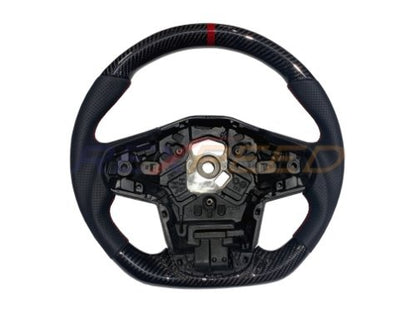 Rexpeed 2020+ Supra GR Carbon Fiber BLACK Leather Steering Wheel (Gloss) | TS47