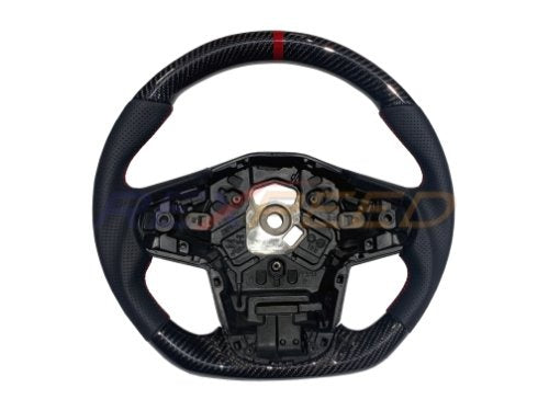 Rexpeed 2020+ Supra GR Carbon Fiber BLACK Leather Steering Wheel (Gloss) | TS47