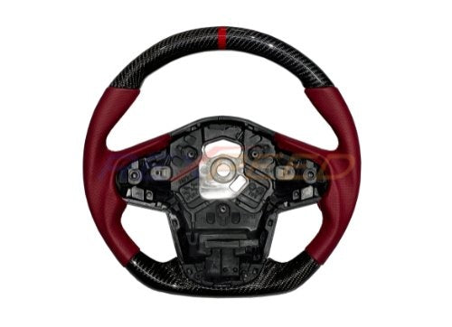 Rexpeed 2020+ Supra GR Carbon Fiber RED Leather Steering Wheel (Gloss)| TS47R