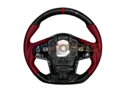 Rexpeed 2020+ Supra GR Carbon Fiber RED Leather Steering Wheel (Matte| TS47RM