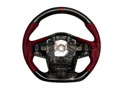 Rexpeed 2020+ Supra GR Carbon Fiber RED Leather Steering Wheel (Gloss)| TS47R