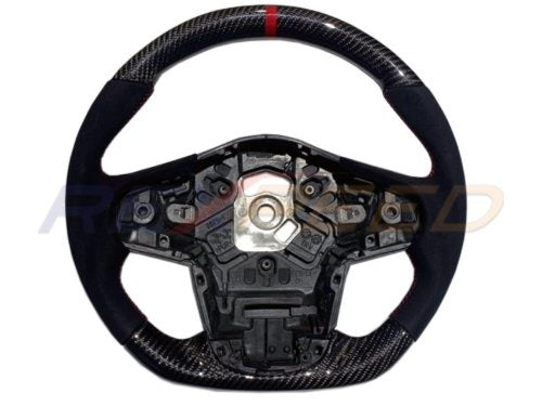 Rexpeed 2020+ Supra GR Carbon Fiber BLACK Suede Steering Wheel (Gloss) | TS48