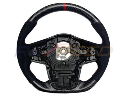 Rexpeed 2020+ Supra GR Carbon Fiber Black Suede Steering Wheel (Matte) | TS48M