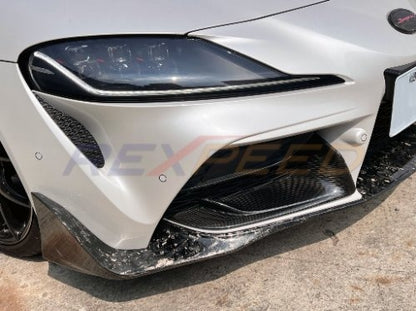 Rexpeed Supra GR 2020+ Dry Carbon Lower Front Bumper Covers (Gloss) | TS82