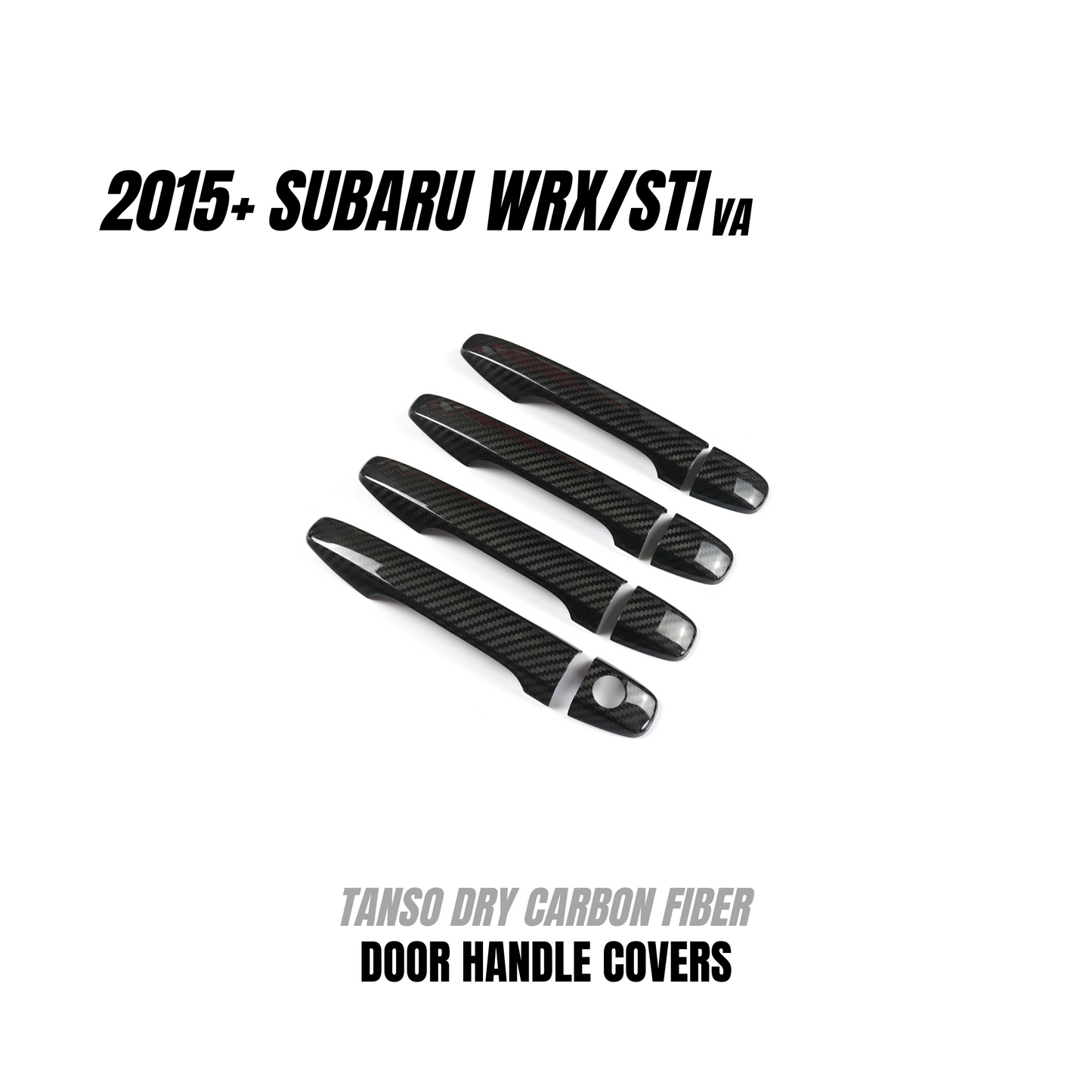 JDMuscle Tanso Dry Carbon Fiber Door Handle Covers w/ Gloss Finish - 2015-2021 Subaru WRX/STI
