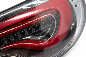 OLM VL Style Sequential Carbon Fiber Look Tail Light with Red Bar (Clear Lens) Scion FR-S 2013-2016 / Subaru BRZ 2013-2020 / Toyota 86 2017-2019 | VLFT86CFLR-SQ