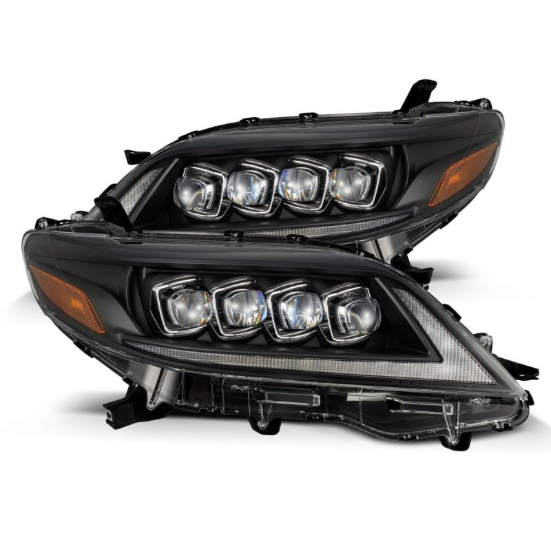 AlphaRex NOVA LED Projector Headlights Plank Style Black w/ Activ Light/ Seq Signal/ DRL Toyota Sienna 2011-2020 | 880768