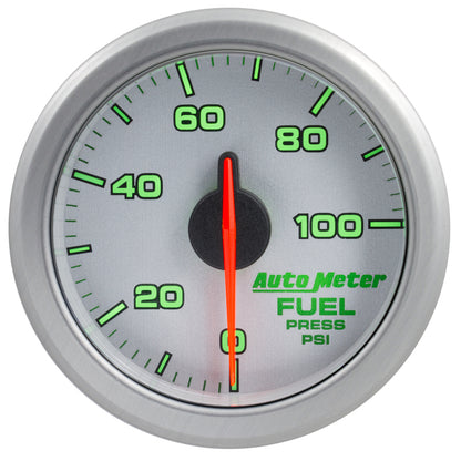 Autometer Airdrive 2-1/6in Fuel Pressure Gauge 0-100 PSI Silver Universal | 9171-UL